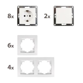 Schalter und Steckdosen Set McPower Flair Standard Profi 20-teilig Steckanschluss