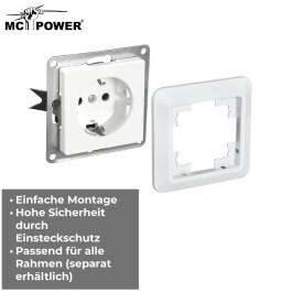 Schutzkontakt-Steckdose McPower Cup 250V~/16A UP Steckanschluss weiß