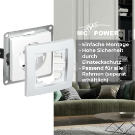 Schutzkontakt-Steckdose McPower Flair 250V~/16A UP Steckanschluss weiß