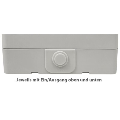 Feuchtraum Kombi-Dose McPower Taff 250V~ Schalter+Steckdose IP44 AP grau