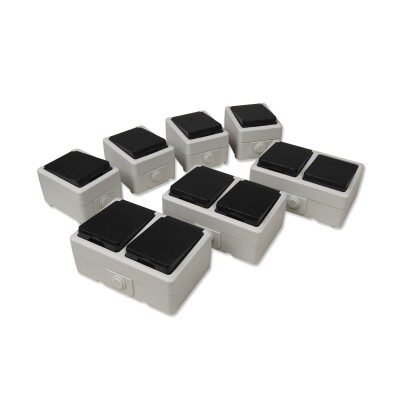 Feuchtraum Set McPower Taff Werkstatt 7-teilig grau IP44