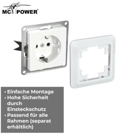 Schutzkontakt-Steckdose McPower Cup 250V~/16A UP Einsteckschutz weiß
