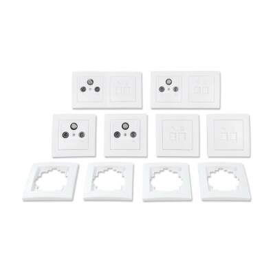 Schalter und Steckdosen Set McPower Flair Multimedia 18-teilig weiß