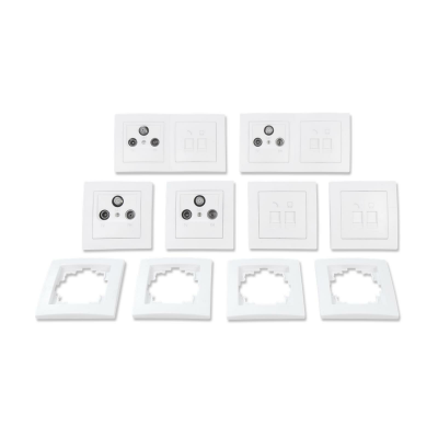 Schalter und Steckdosen Set McPower Flair Multimedia 18-teilig weiß