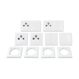Schalter und Steckdosen Set McPower Flair Multimedia 18-teilig weiß