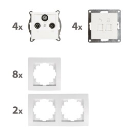 Schalter und Steckdosen Set McPower Flair Multimedia 18-teilig weiß