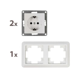 Steckdosen Set McPower Cup Beginner 2S 3-teilig weiß