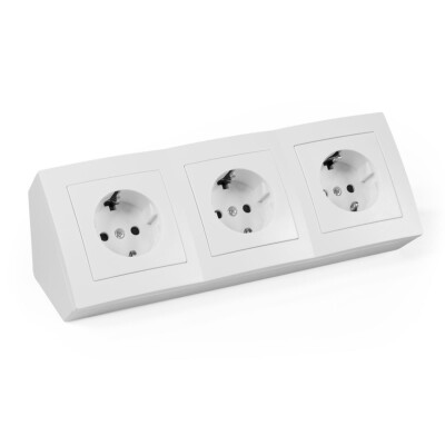 Steckdosenblock McPower Flair 250V~/16A Aufbau weiß 3-fach Schutzkontakt