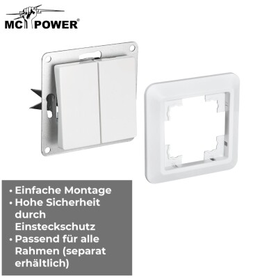 Serien-Schalter McPower Cup 2-fach, 250V~/10A, UP, weiß
