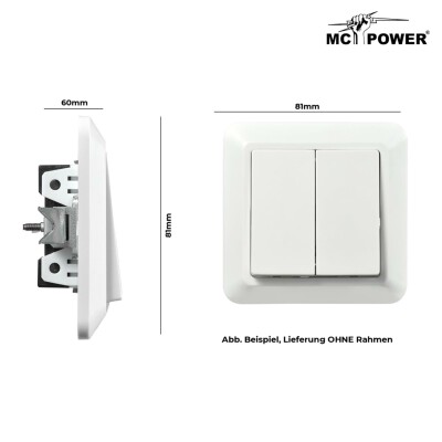 Serien-Schalter McPower Cup 2-fach, 250V~/10A, UP, weiß