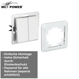 Serien-Schalter McPower Cup 2-fach 250V~/10A UP weiß