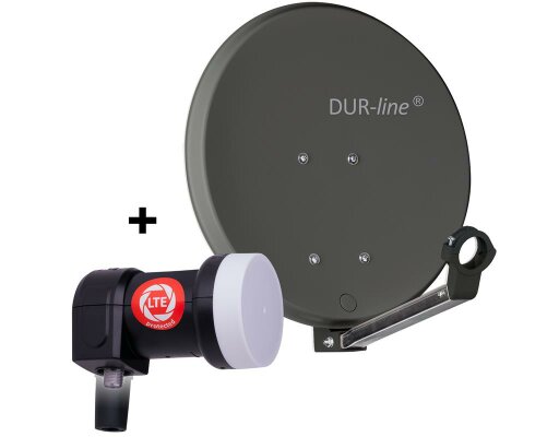 DUR-line DSA 40 Satellitenschüssel anthrazit mit Single LNB