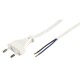 Euro-Netzkabel McPower mit blanken Enden Länge 5,0m 2x0,75 mm² weiß