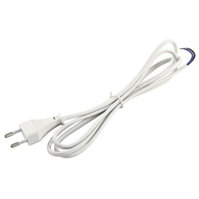 Euro-Netzkabel McPower mit blanken Enden Länge 1,5 m 2x0,75 mm² weiß