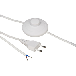 Euro-Netzkabel McPower mit Fußschalter und blanken...