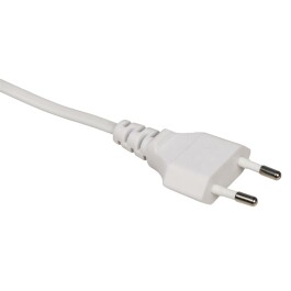 Euro-Netzkabel McPower mit Fußschalter und blanken Enden 2m weiß