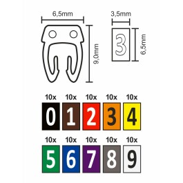 Kabelmarker-Clips McPower bedruckt mit Ziffern 0-9 Kabeldurchmesser bis 6mm
