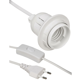 Euro-Netzkabel McPower mit Schnurschalter und E27 Fassung...