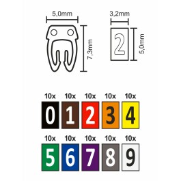 Kabelmarker-Clips McPower bedruckt mit Ziffern 0-9 Kabeldurchmesser bis 4mm