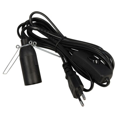 Euro-Netzkabel McPower mit Schnurschalter und E14 Fassung 3,5m schwarz