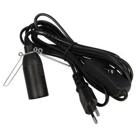 Euro-Netzkabel McPower mit Schnurschalter und E14 Fassung 3,5m schwarz