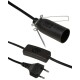 Euro-Netzkabel McPower mit Schnurschalter und E14 Fassung 3,5m schwarz