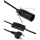 Euro-Netzkabel McPower mit Schnurschalter und E14 Fassung 3,5m schwarz
