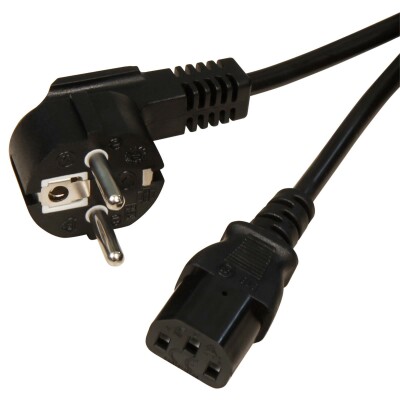Kaltgeräte Anschlusskabel McPower H05VV-F3G 0,75mm² 2m 10A/250V schwarz