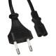 Euro-Netzkabel mit Doppelnutstecker 1,5m 0,75mm² schwarz