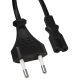 Euro-Netzkabel mit Doppelnutstecker 1,5m 0,75mm² schwarz