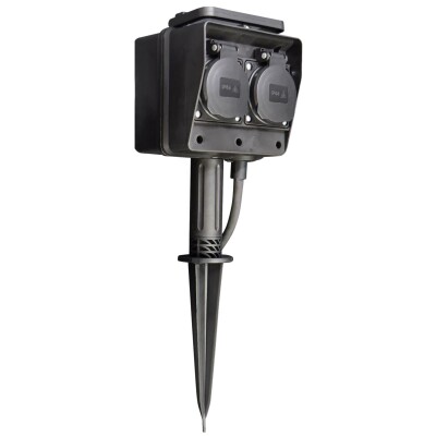 Gartensteckdose McPower 4-fach IP44 mit Erdpieß 3m Kabel