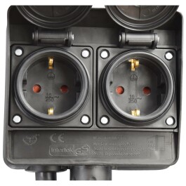 Gartensteckdose McPower 4-fach IP44 mit Erdpieß 3m Kabel