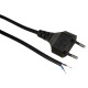 Euro-Netzkabel McPower mit Schnurschalter und blanken Enden 2m schwarz
