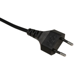 Euro-Netzkabel McPower mit Fußschalter und blanken Enden 2m schwarz