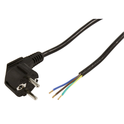 Schutzkontakt Netzkabel McPower mit blanken Enden 3x 0,75mm² 5m schwarz