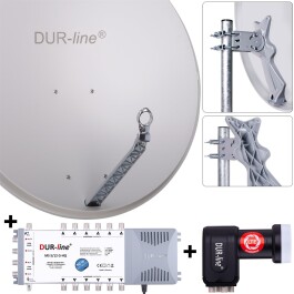 DUR-line Select 85/90cm Komplettanlage 1xSAT/12TN hellgrau