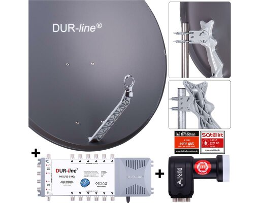 DUR-line Select 85/90cm Komplettanlage 1xSAT/12TN anthrazit