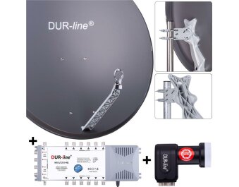DUR-line Select 85/90cm Komplettanlage 1xSAT/12TN anthrazit