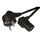 Kaltgeräte-Netzkabel Schutzk.-Winkelstecker Kaltgeräte-Kupplung 2 m 3x0,75 mm² schwarz