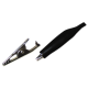 Krokodilklemme 33 mm schwarz Aufschub-Isolierung