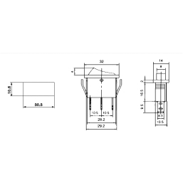 Wippenschalter McPower beleuchtet 3-polig 250V~/15A Stellungen: EIN/AUS