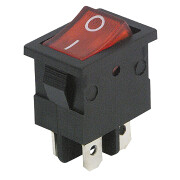 Mini-Wippenschalter McPower 4-polig rote Wippe 250V /6,5A...