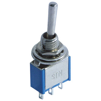 Miniatur-Kippschalter McPower 250V/3A 3-polig 3 Stellungen: EIN / AUS / EIN