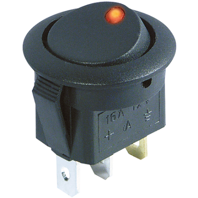 Kfz-Schalter McPower rote LED 12V/16A 3-polig Stellungen: EIN/AUS
