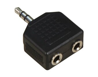 Klinke-Adapter stereo 2x 3,5mm Kupplung auf 3,5mm Stecker