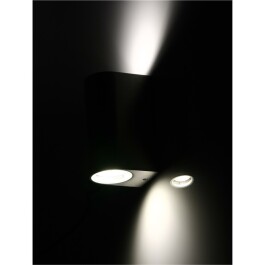 Wandleuchte McShine Oval-E Edelstahl-Optik IP44 2x GU10 Aluminium Gehäuse