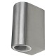 Wandleuchte McShine Oval-E Edelstahl-Optik IP44 2x GU10 Aluminium Gehäuse
