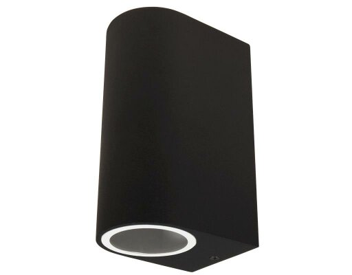 Wandleuchte McShine Oval-A schwarz IP44 2x GU10 Aluminium Gehäuse