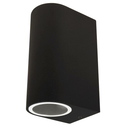 Wandleuchte McShine Oval-A schwarz IP44 2x GU10 Aluminium Gehäuse