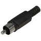 Cinch-Stecker schwarz mit Knickschutz
